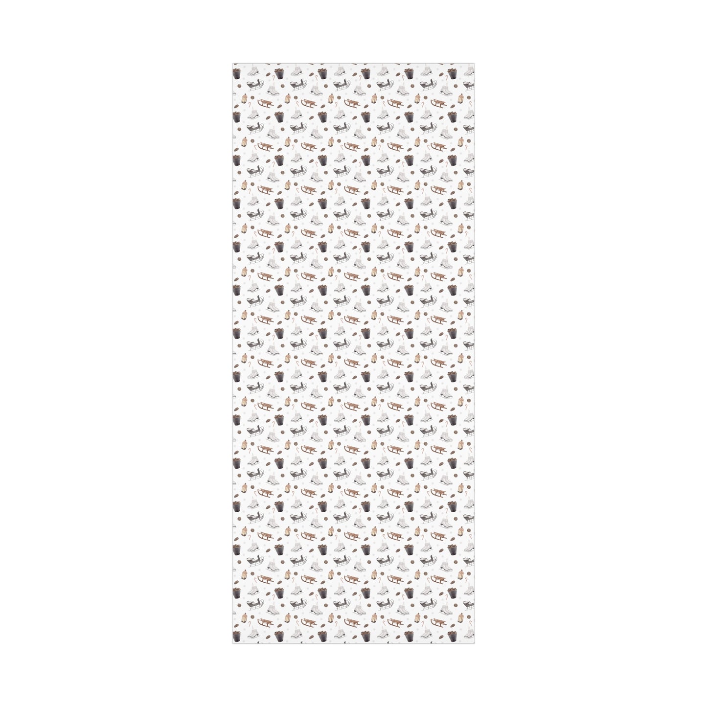 Classic Hand Drawn Christmas Wrapping Paper, Christmas Vintage Gift Wrap, Ice Skates, Holiday Gift Wrap, Christmas Wrapping Paper