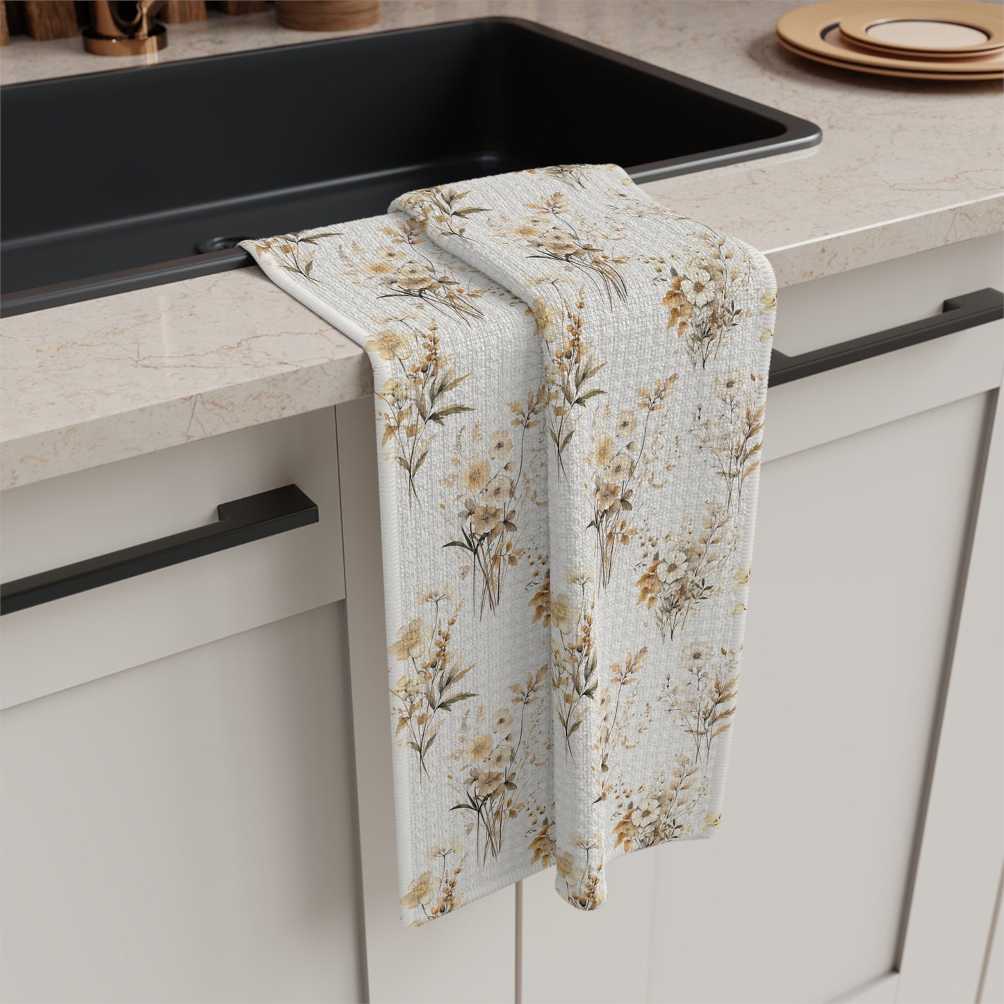 Microfiber Tea Towel - Fall Wildflower Botanical Dish Cloth