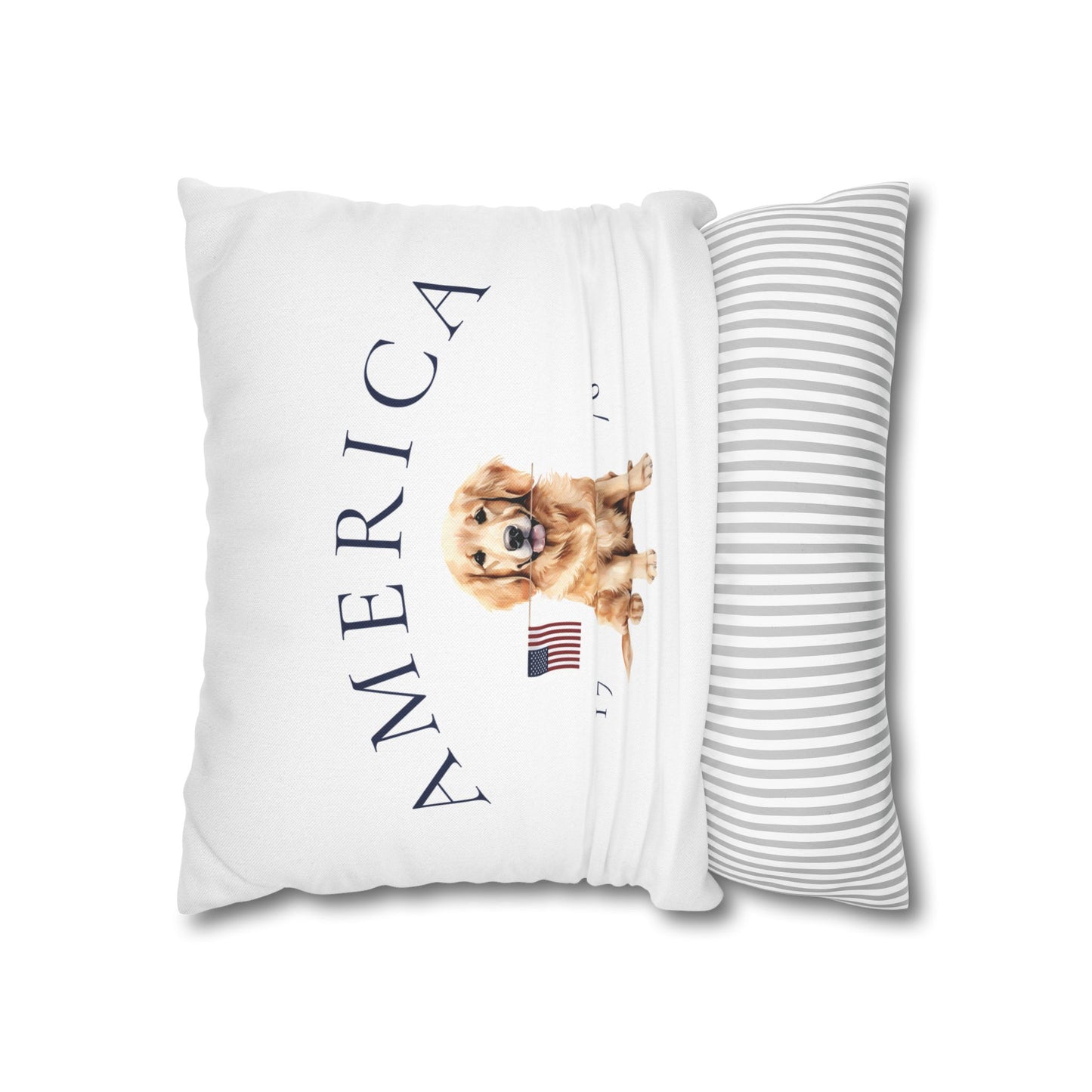 Double Sided Patriotic Golden Retriever Dog with 2 Different Summer Graphics
