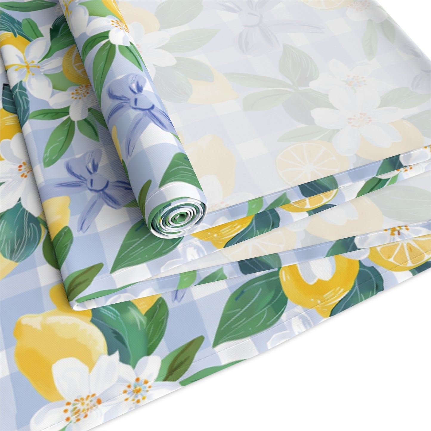 Summer Lemons and Blue Ribbon Coquette Table Runner