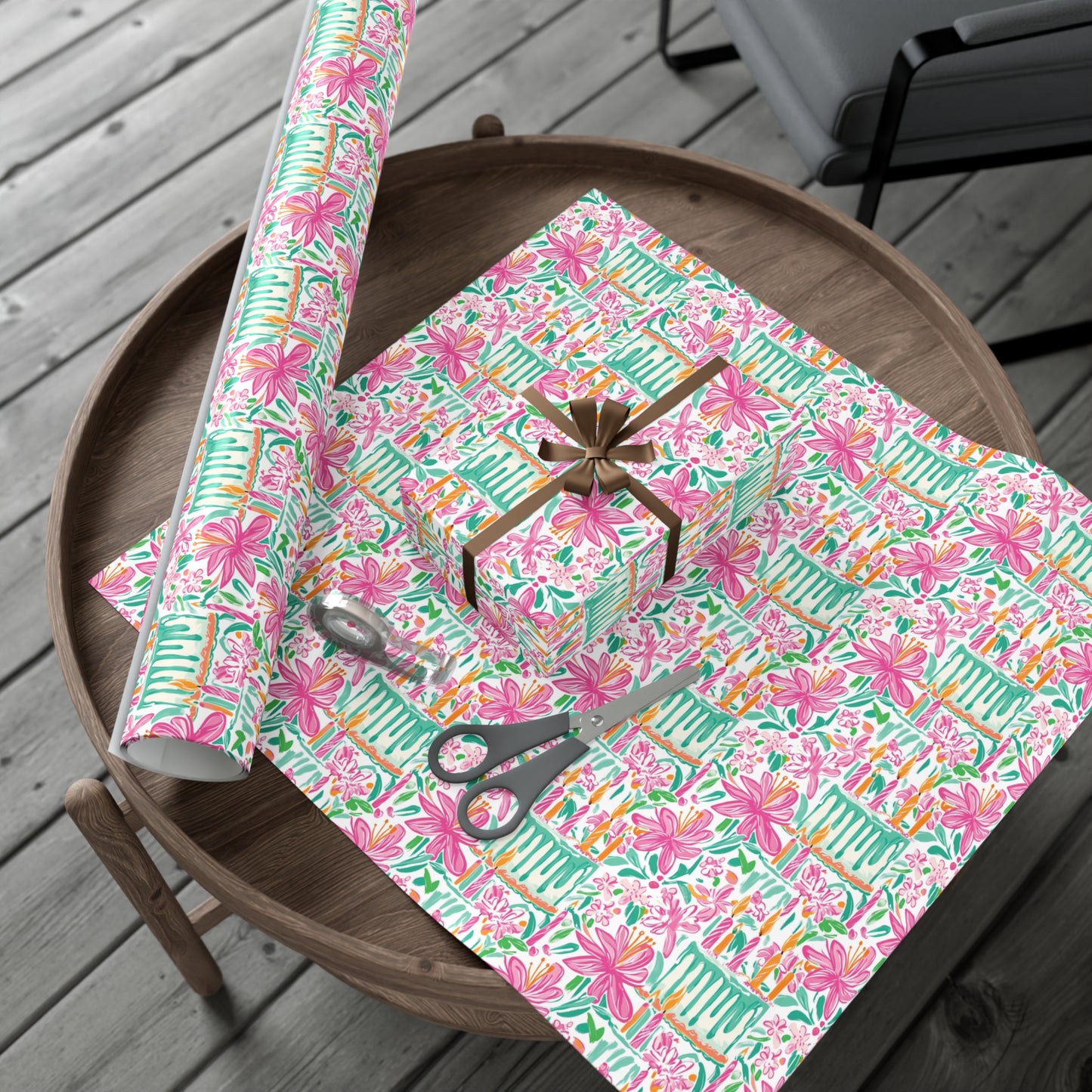 Floral Preppy Birthday Wrapping Paper, Mother's Day, Gifts for Teens, Birthday Wrapping, Celebration Gift Wrap