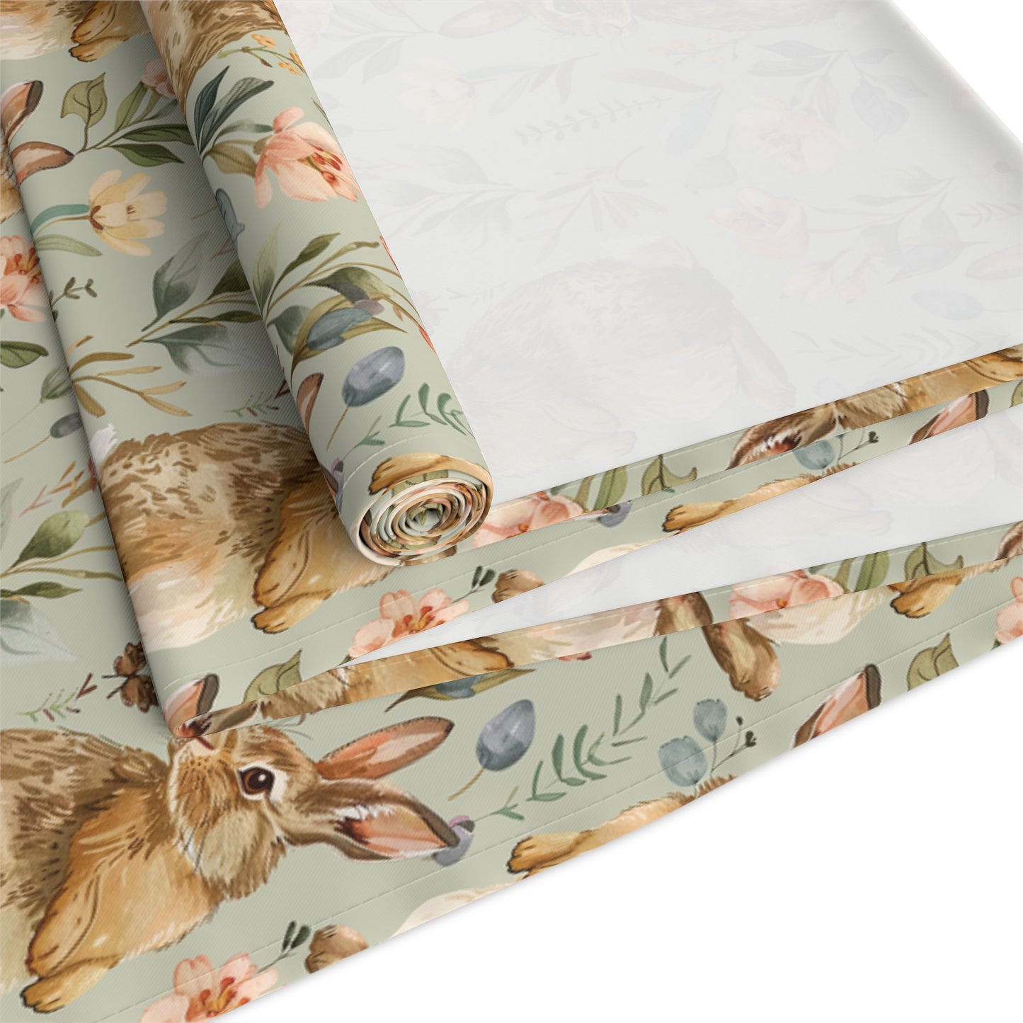 Easter Rabbits Table Runner, Custom Easter Table Runner, Easter Tablecloth, Spring Table Decor, Cottage Easter Dining Cloth