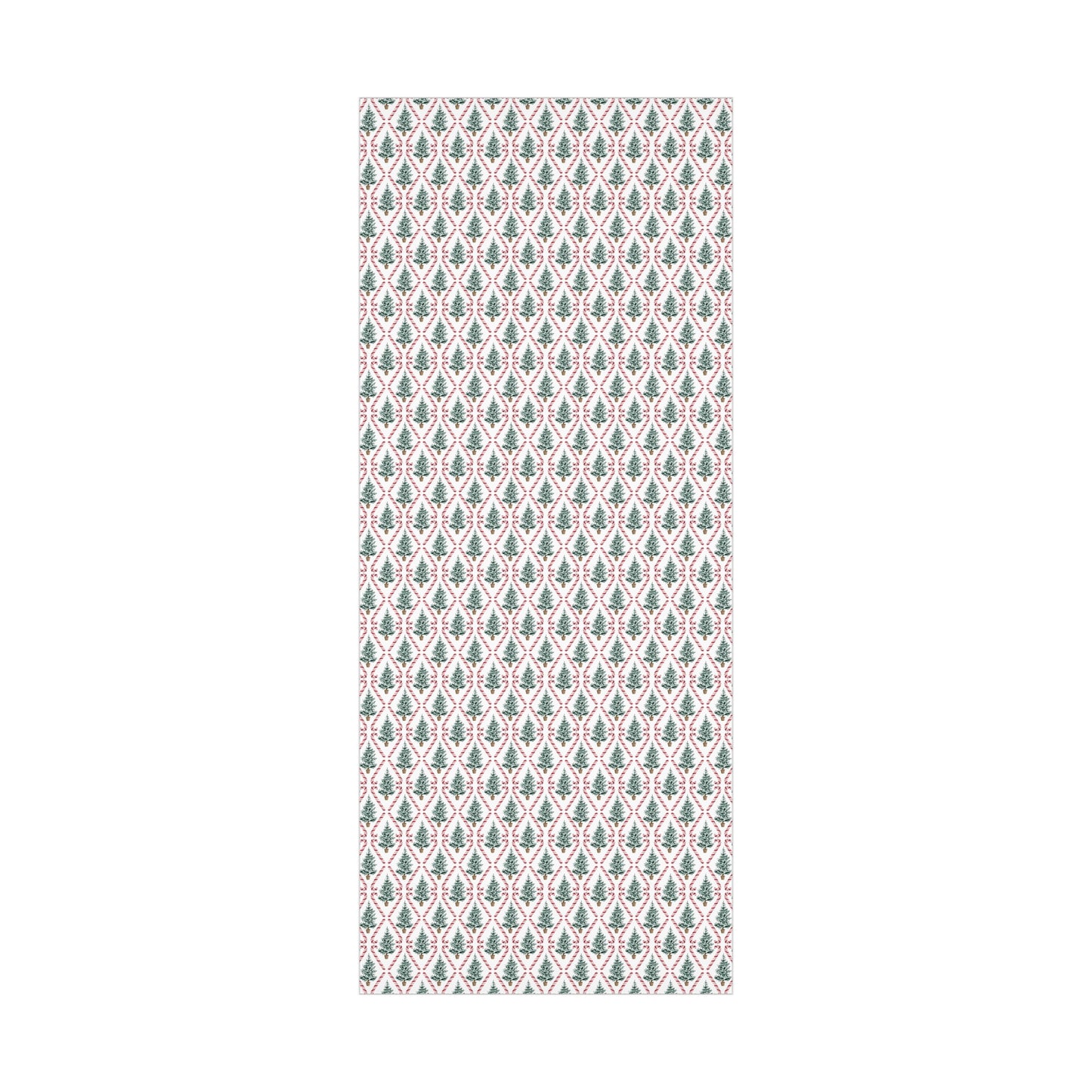 Candy Canes & Christmas Tree Wrapping Paper, Classic Christmas Gift Wrap Roll, Holiday Gift Wrap, Christmas Paper, Gift Wrap, Minimalist