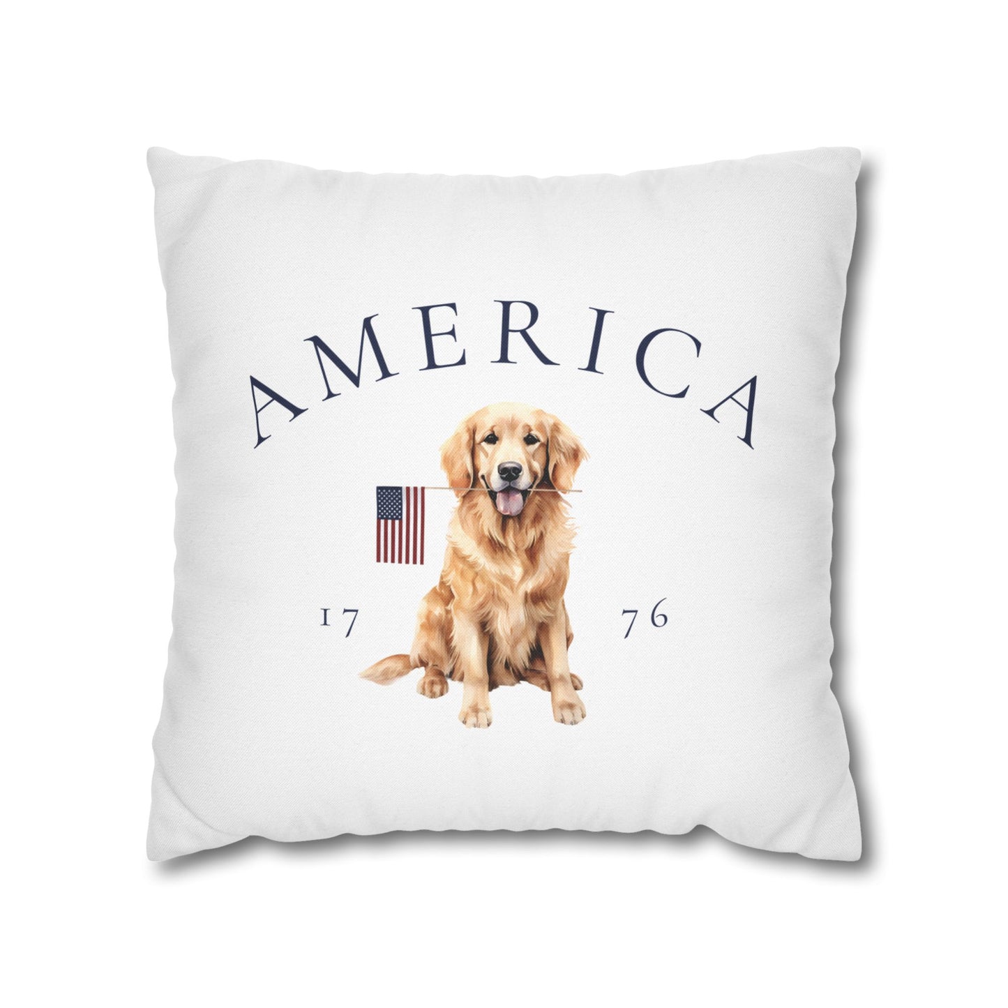 Double Sided Patriotic Golden Retriever Dog with 2 Different Summer Graphics