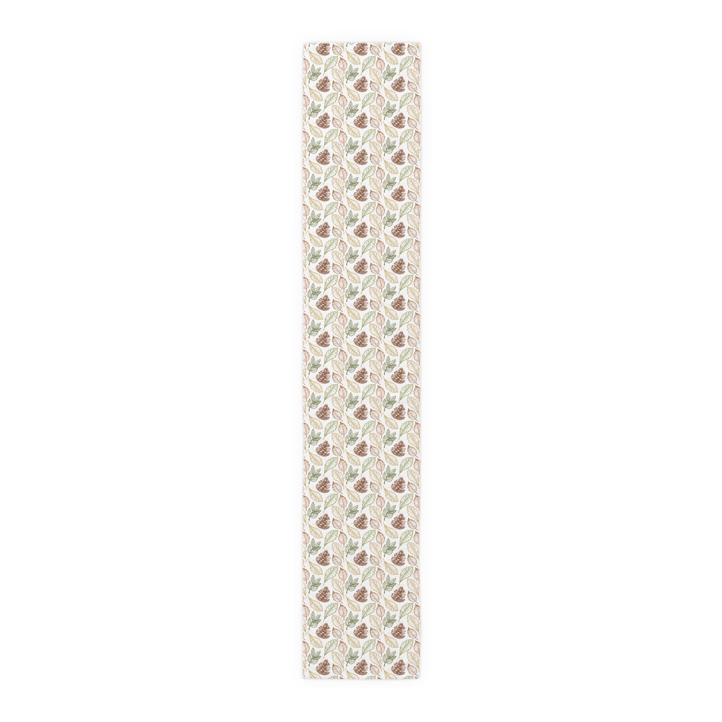 Fall Harvest Leaves and Pinecones Table Runner