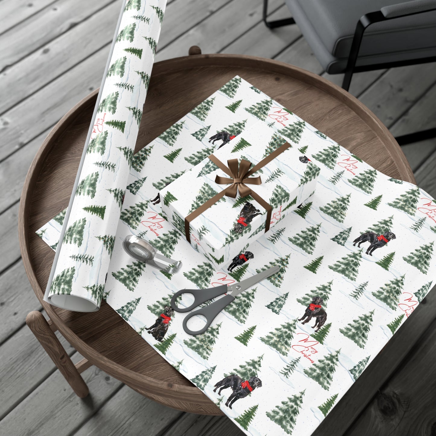 Flat Coated Labrador Retriever Christmas Wrapping