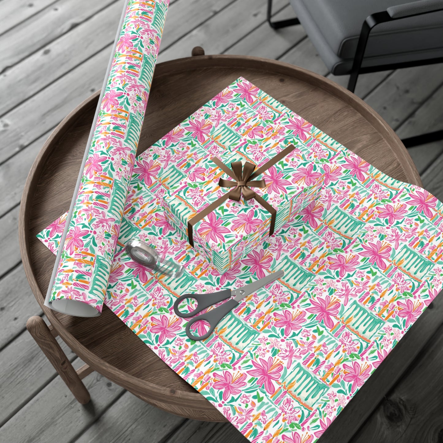 Floral Preppy Birthday Wrapping Paper, Mother's Day, Gifts for Teens, Birthday Wrapping, Celebration Gift Wrap