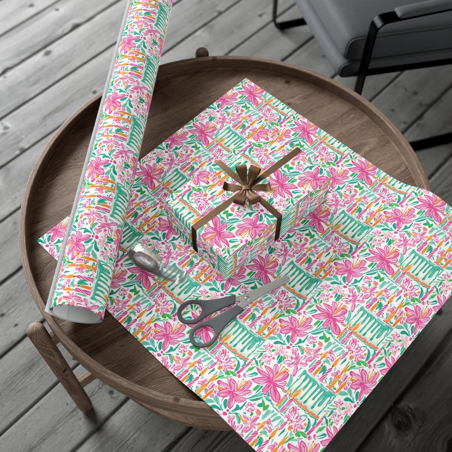 Floral Preppy Birthday Wrapping Paper, Mother's Day, Gifts for Teens, Birthday Wrapping, Celebration Gift Wrap