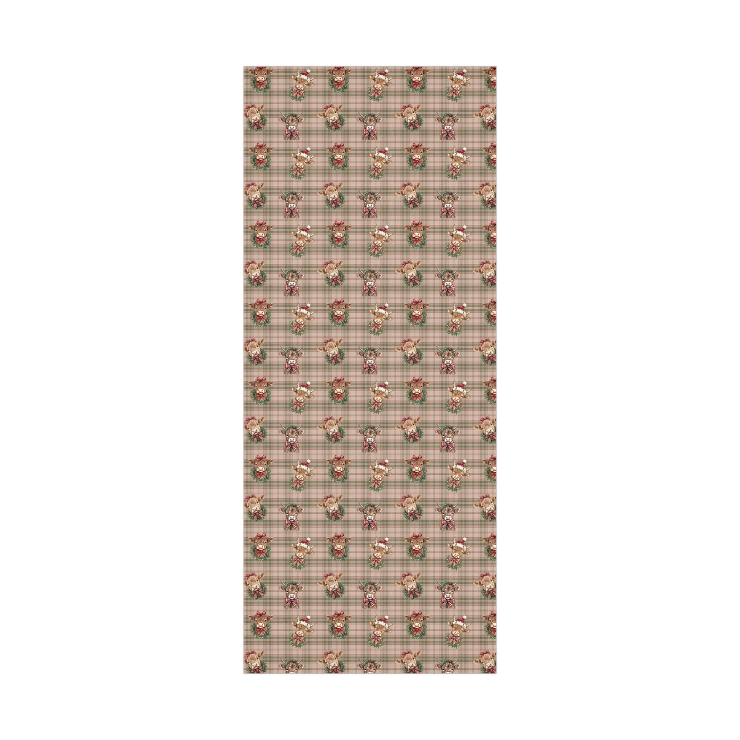Christmas Highland Cows Wrapping Paper, Farmhouse Vintage Rustic Plaid Classic Vintage Gift Wrap, Christmas Paper, Gift Wrap, Kraft Paper