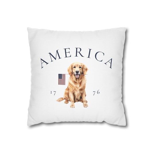 Double Sided Patriotic Golden Retriever Dog with 2 Different Summer Graphics