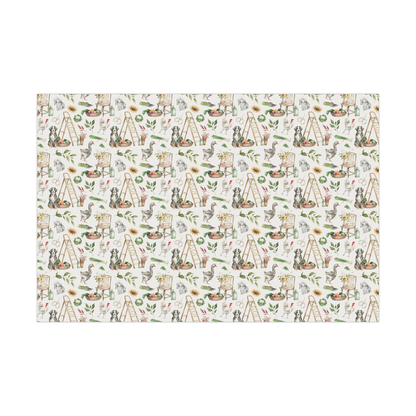 Farm Harvest Bernese Mountain Dog Wrapping Paper