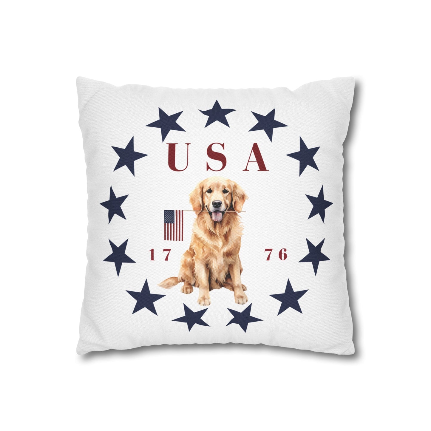 Double Sided Patriotic Golden Retriever Dog with 2 Different Summer Graphics