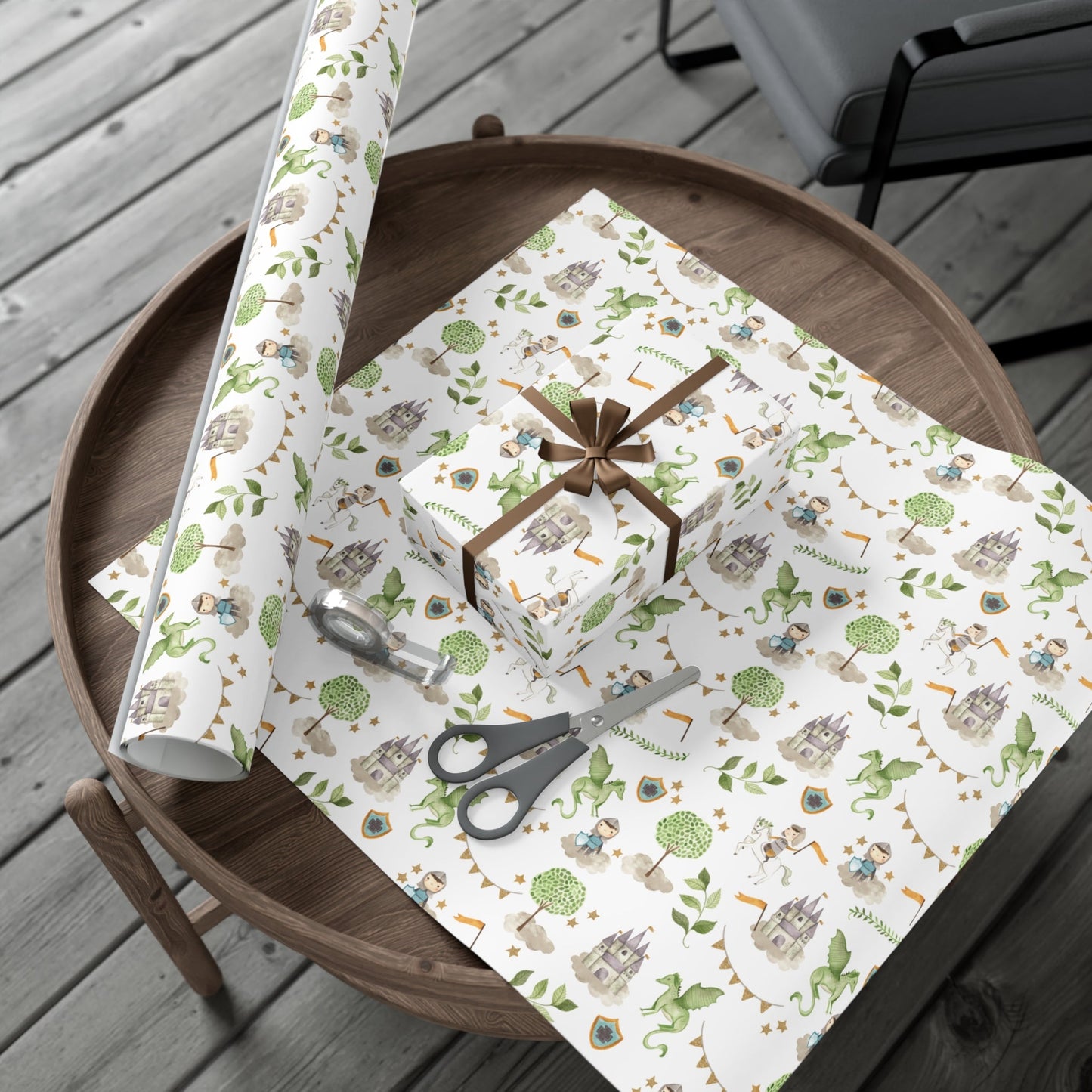 Knights & Dragons Wrapping Paper