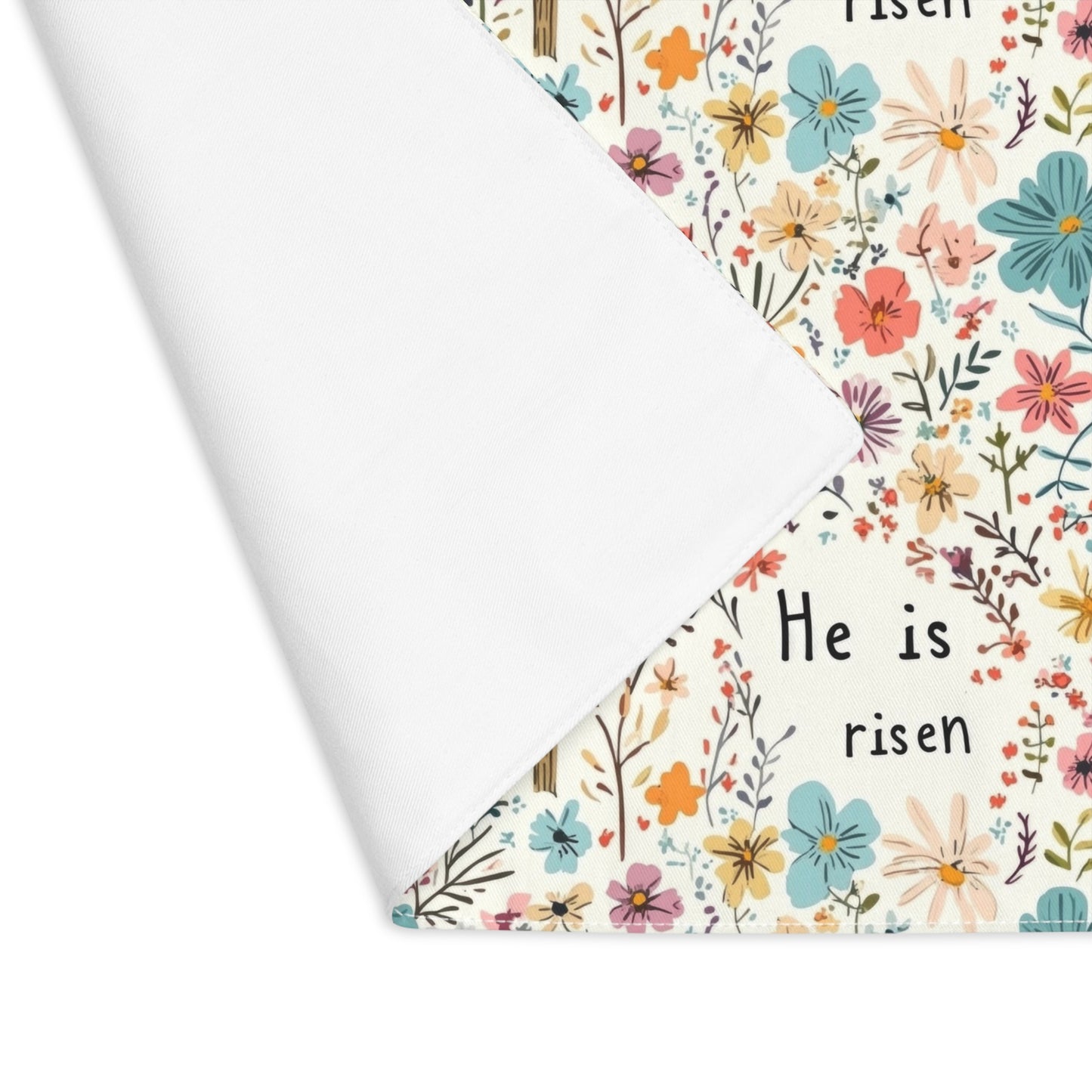 He is Risen Easter Dining Placemat, Bunnies, Spring Home Decor, Easter, Cottage style, Single Placemat, Christian Easter