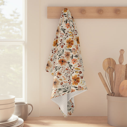 Microfiber Tea Towel - Fall Wildflower Botanical Dish Cloth