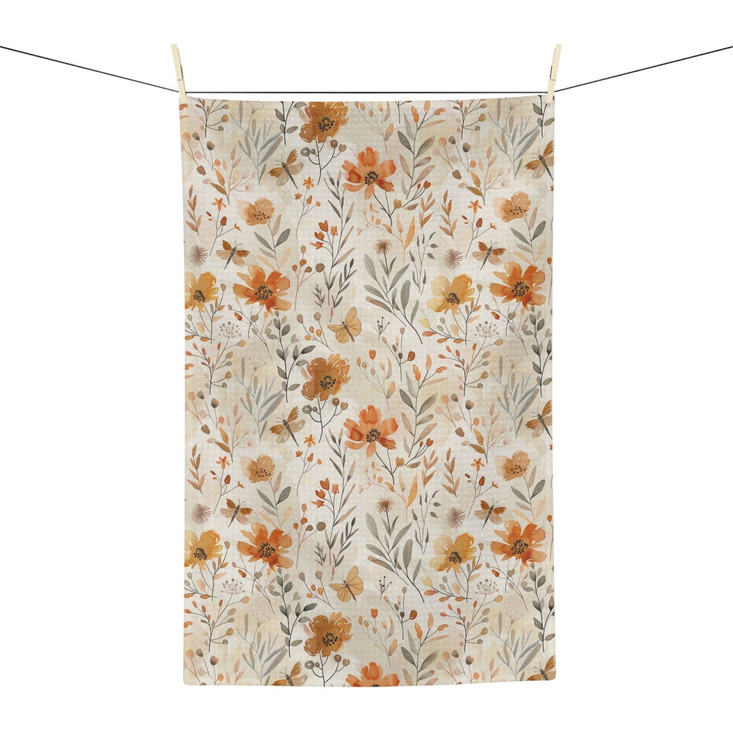 Microfiber Tea Towel - Fall Wildflower Botanical Dish Cloth