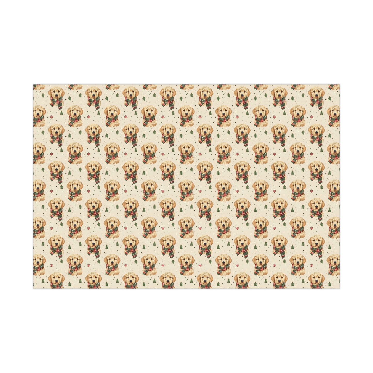 Golden Retriever Puppy Christmas Wrapping Paper