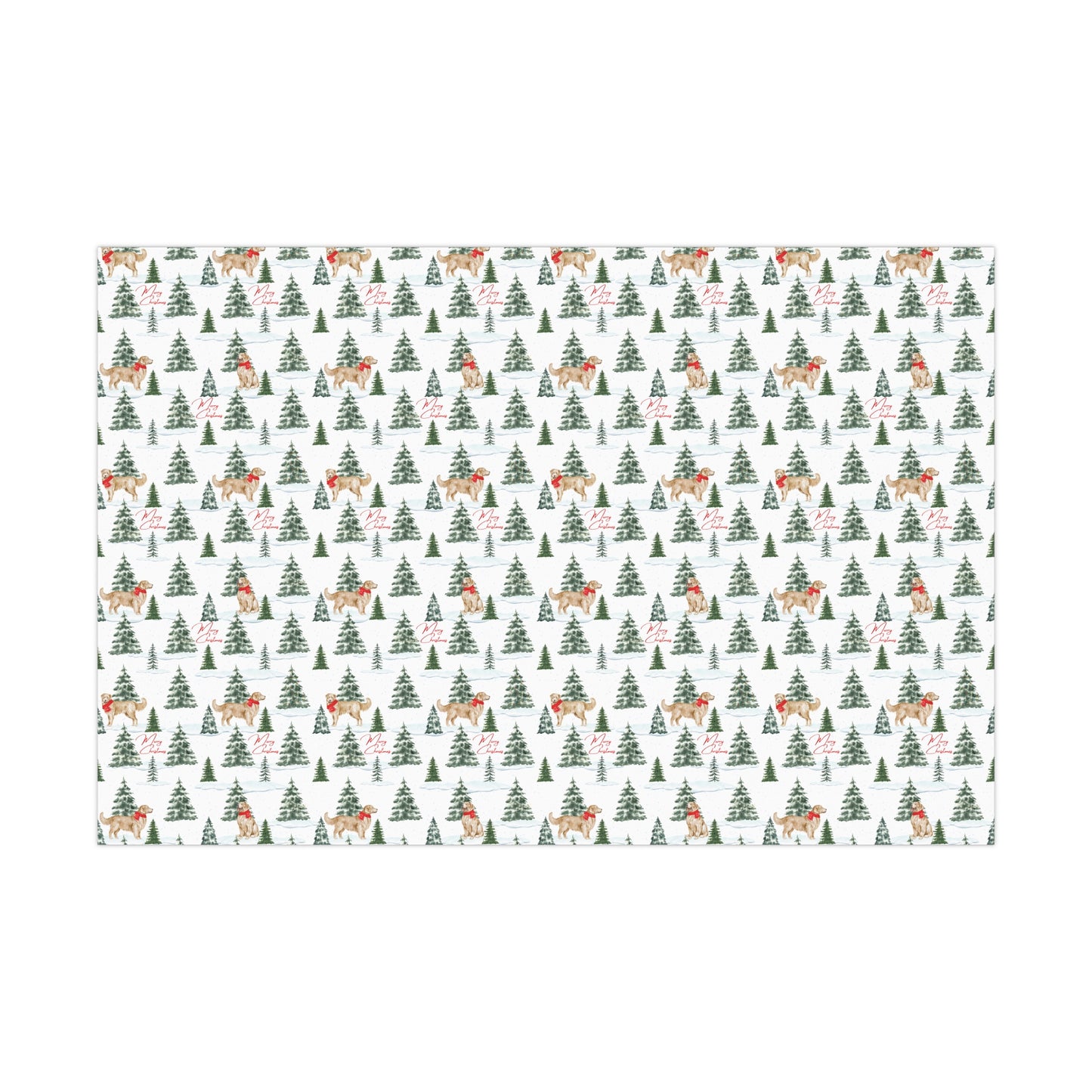 Golden Retriever Snowy Christmas Wrapping Paper