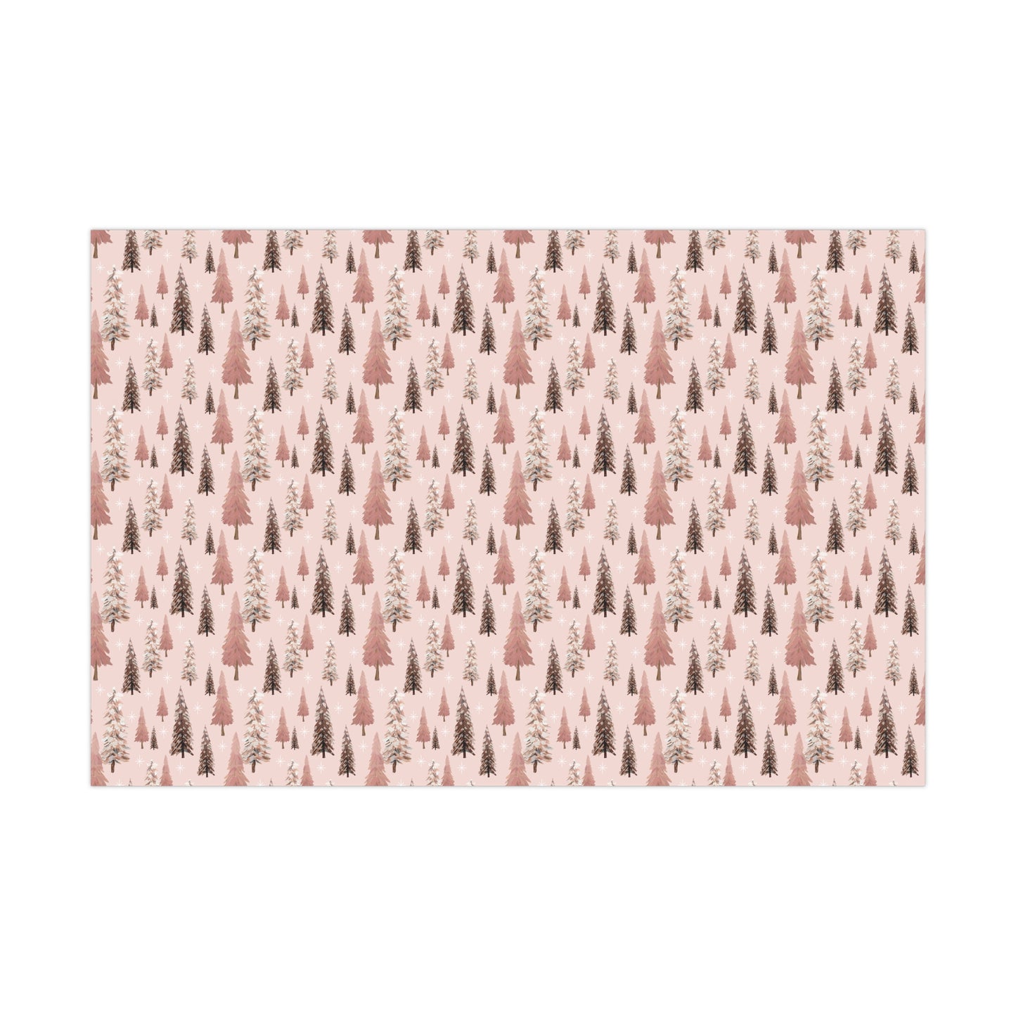 Pink Christmas Tree Wrapping Paper