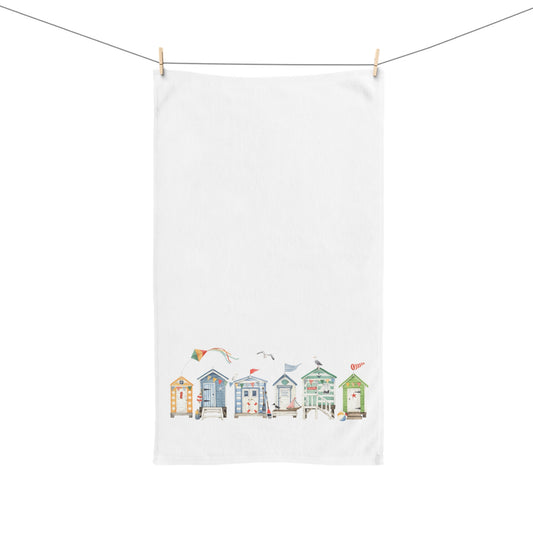 Summer Beach Hut Hand Towel for Kitchen and Bath, Summer Home Decor, Cottage style