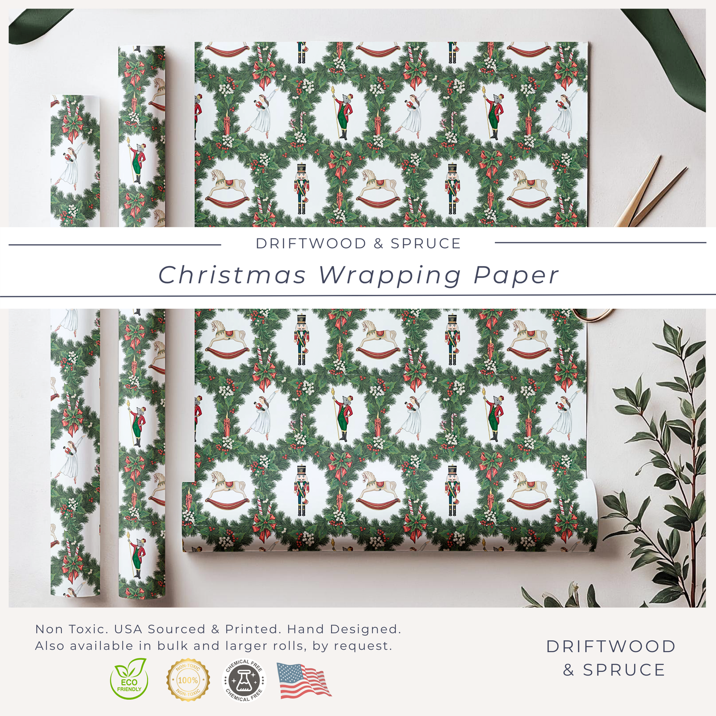 Luxury dark green nutcracker scene