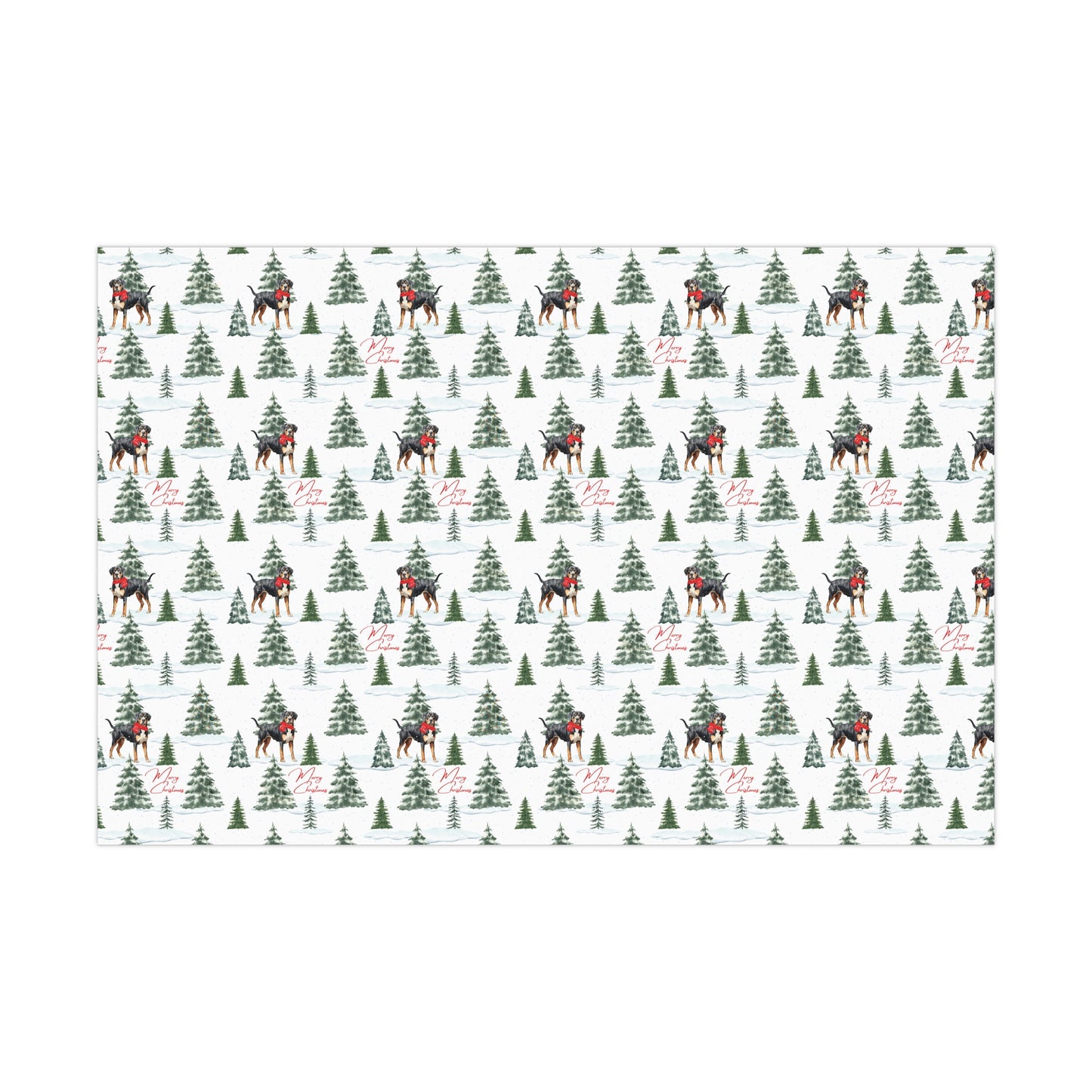 Greater Swiss Mountain Dog Snowy Christmas Wrapping Paper