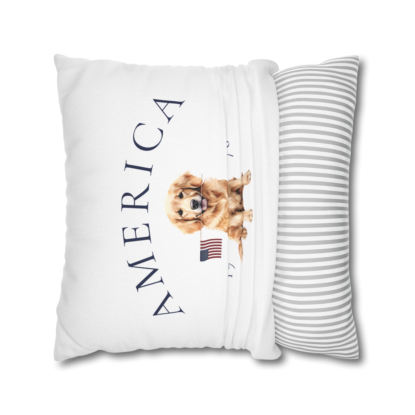 Double Sided Patriotic Golden Retriever Dog with 2 Different Summer Graphics