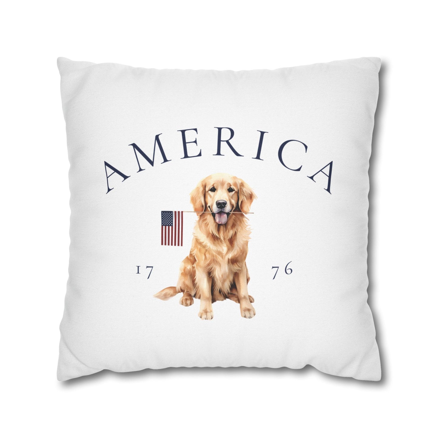 Double Sided Patriotic Golden Retriever Dog with 2 Different Summer Graphics