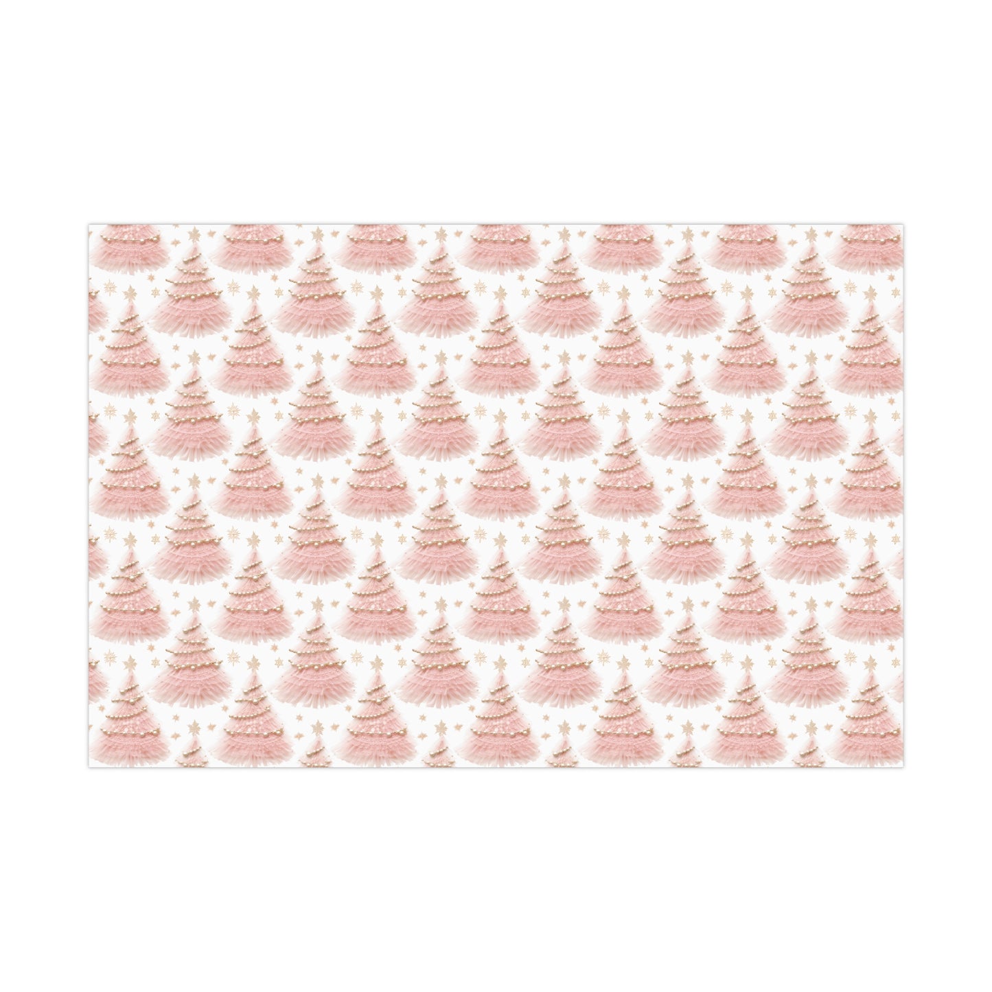 Faux 3D Ballet Tulle Pink Christmas Trees