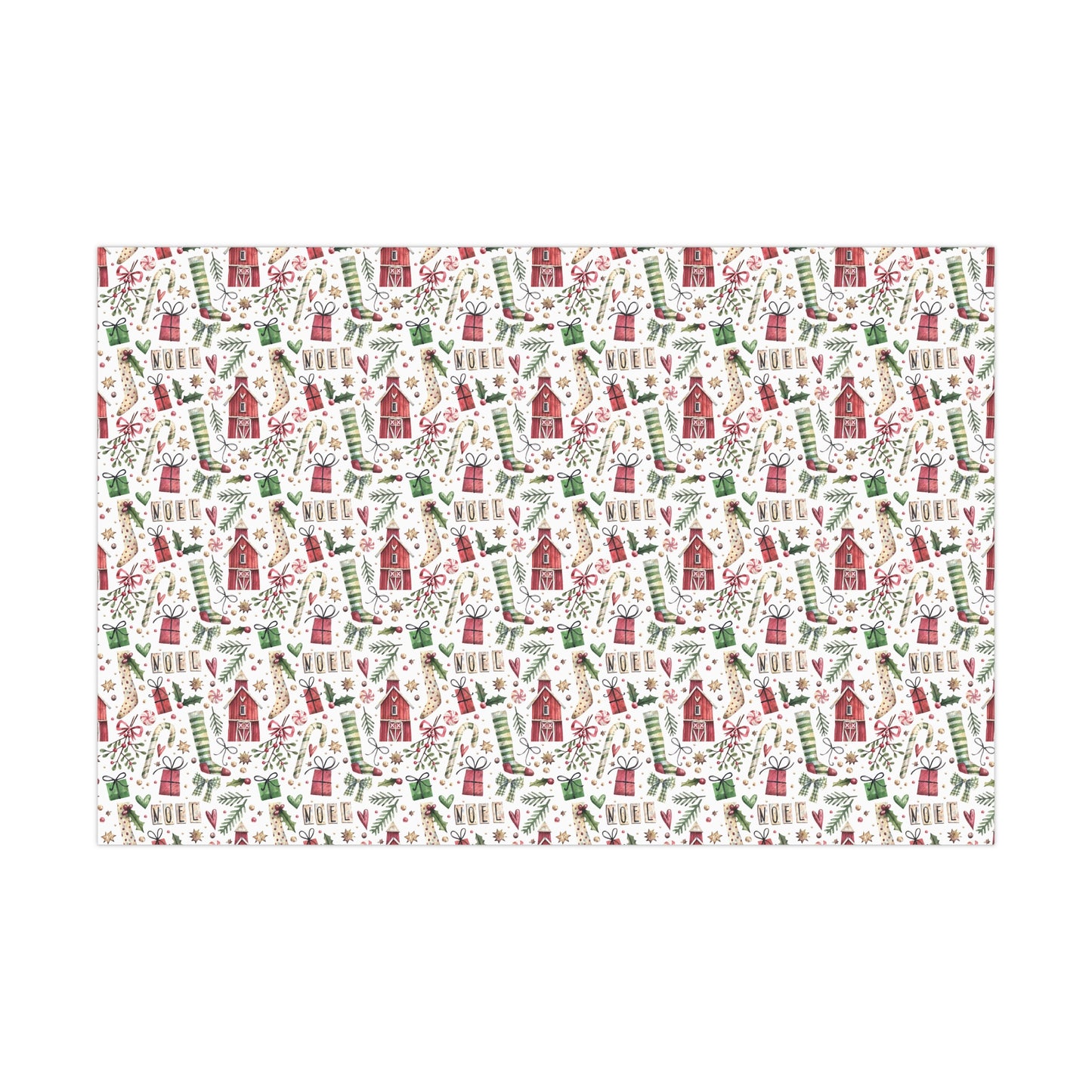 Hand drawn Vintage Christmas Gift Wrap