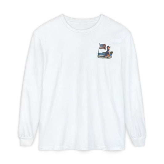 2025 New Summer Swissy Unisex *Long Sleeve* Comfort Colors Brand Shirt, Greater Swiss Mountain Dog Flag Shirt, Cartoon Swissy Character