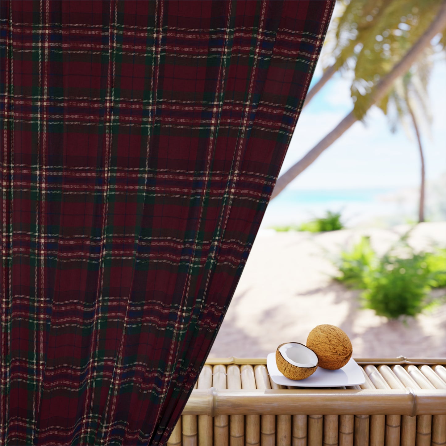 Christmas Tartan Plaid Window Curtain, Premium Blackout Window Curtains (1 Piece), Christmas Home Decor, Holiday Home, Ralph Lauren Inspired