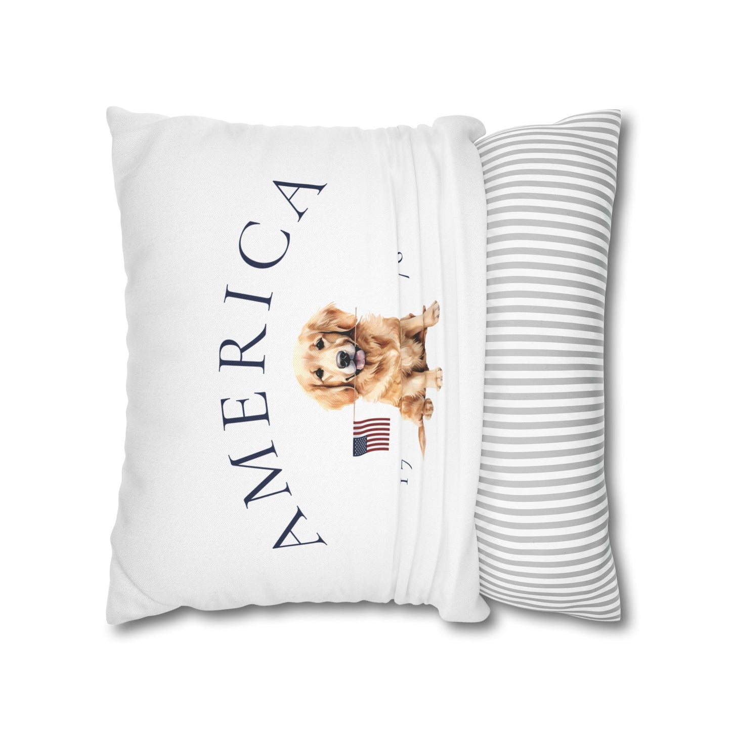 Double Sided Patriotic Golden Retriever Dog with 2 Different Summer Graphics