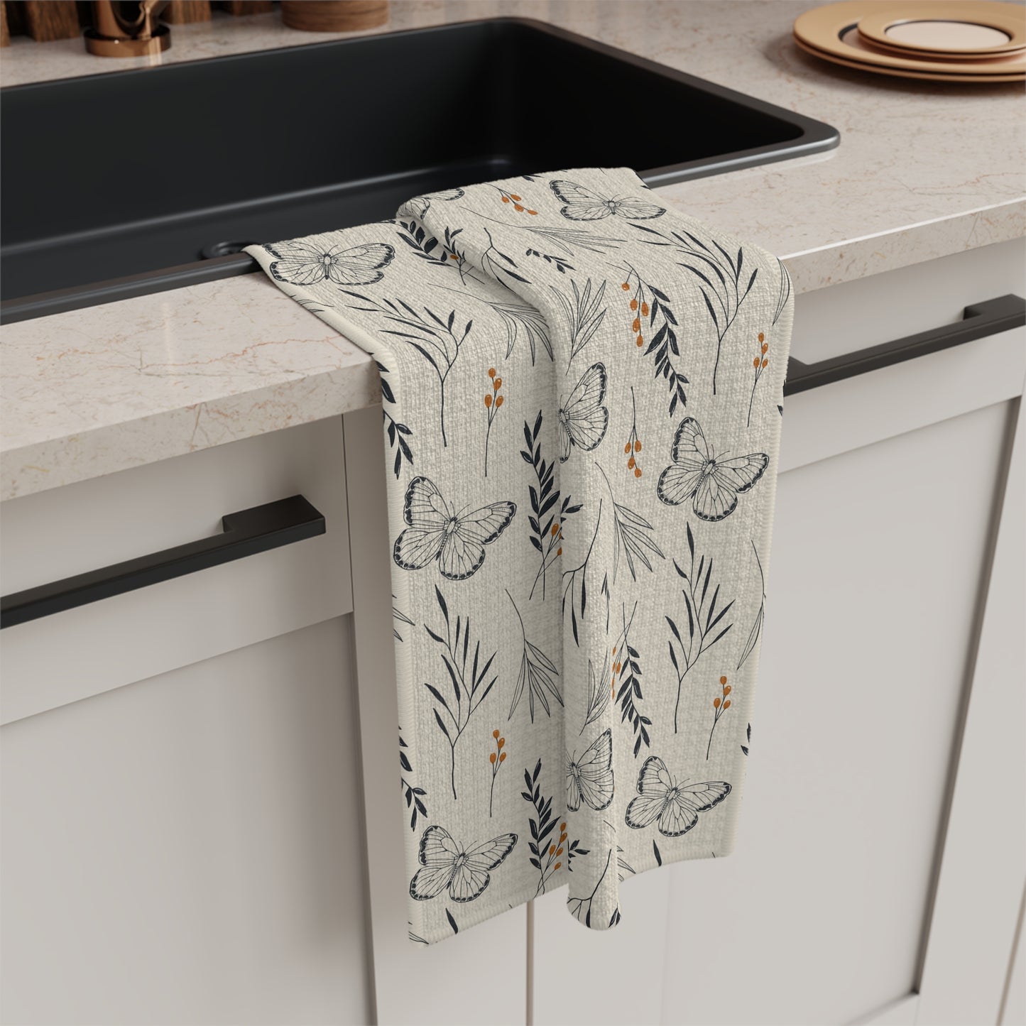 Microfiber Tea Towel - Fall Wildflower Botanical Dish Cloth
