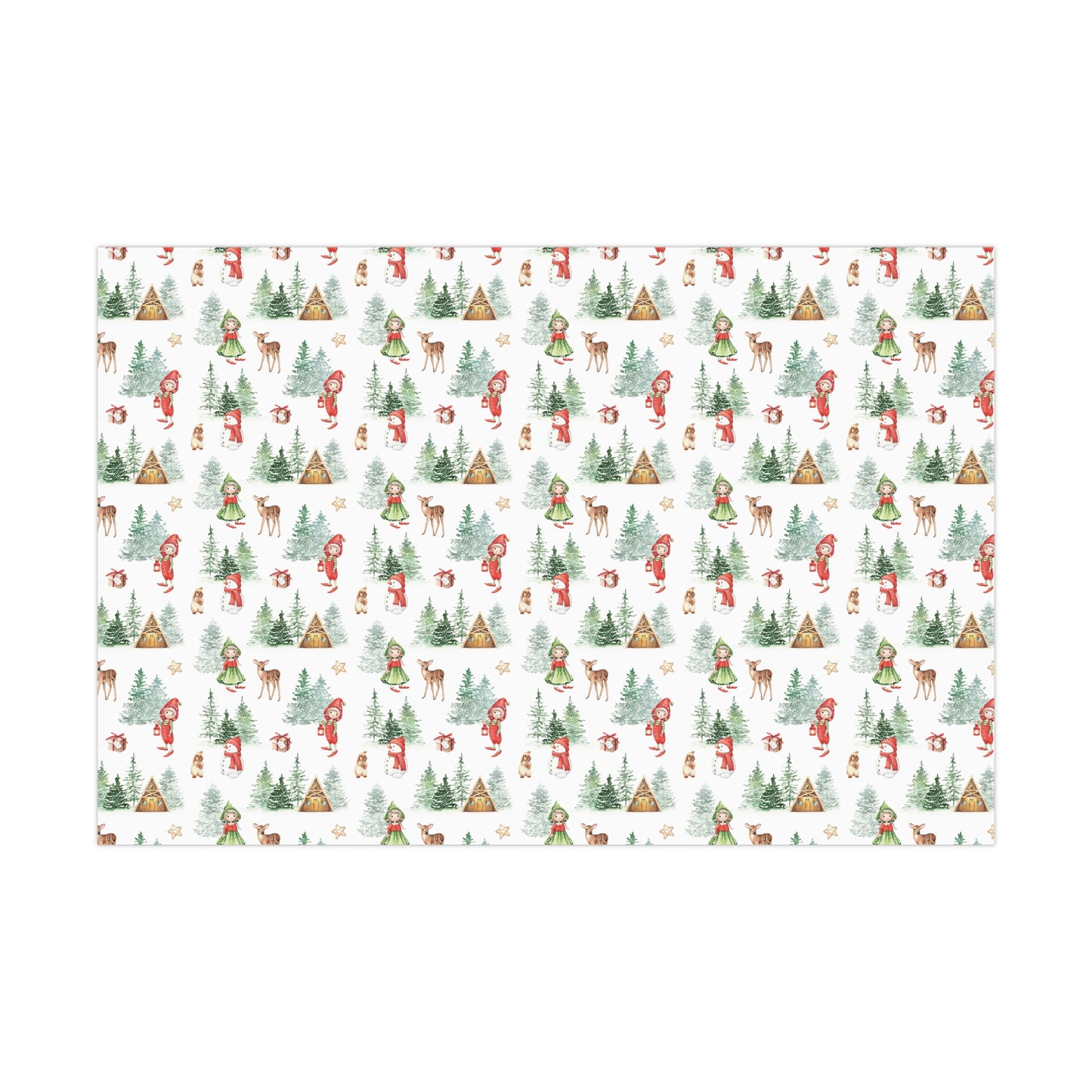 Nordic Elf Child Christmas Wrapping Paper