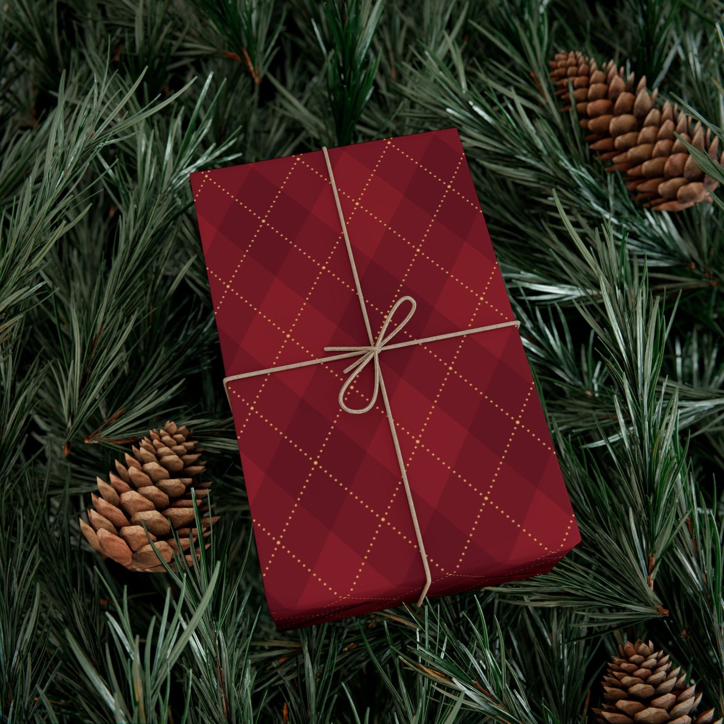 Christmas Luxury Argyle Print Wrapping
