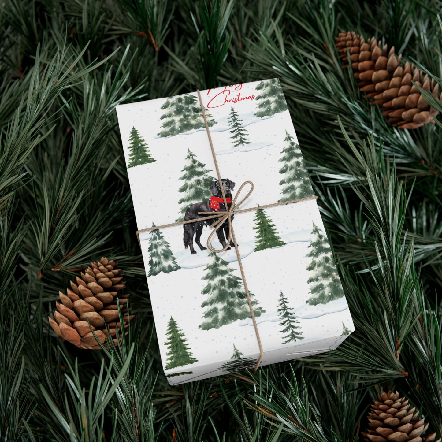 Flat Coated Labrador Retriever Christmas Wrapping