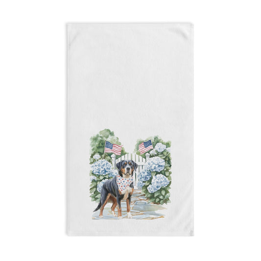 Greater Swiss Mountain Dog Summer Patriotic Hand Towel for Bath and Kitchen