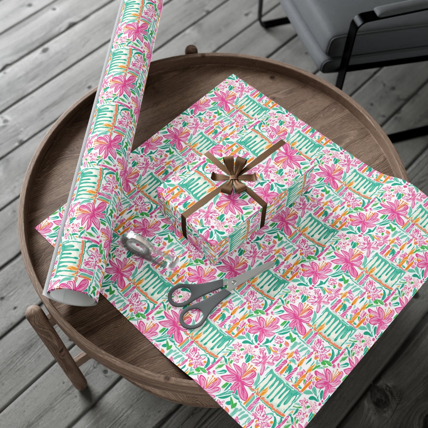Floral Preppy Birthday Wrapping Paper, Mother's Day, Gifts for Teens, Birthday Wrapping, Celebration Gift Wrap