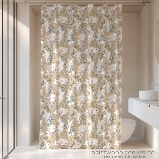 Spring Rabbit Shower Curtain