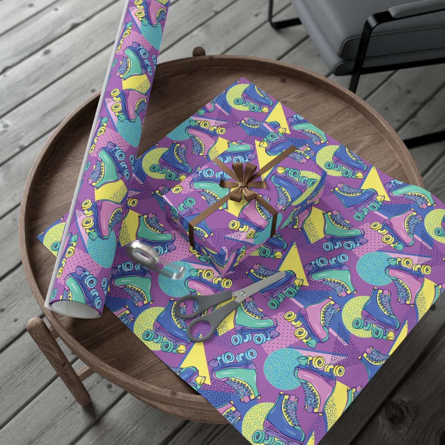 Retro 90's Roller Skating Wrapping Paper