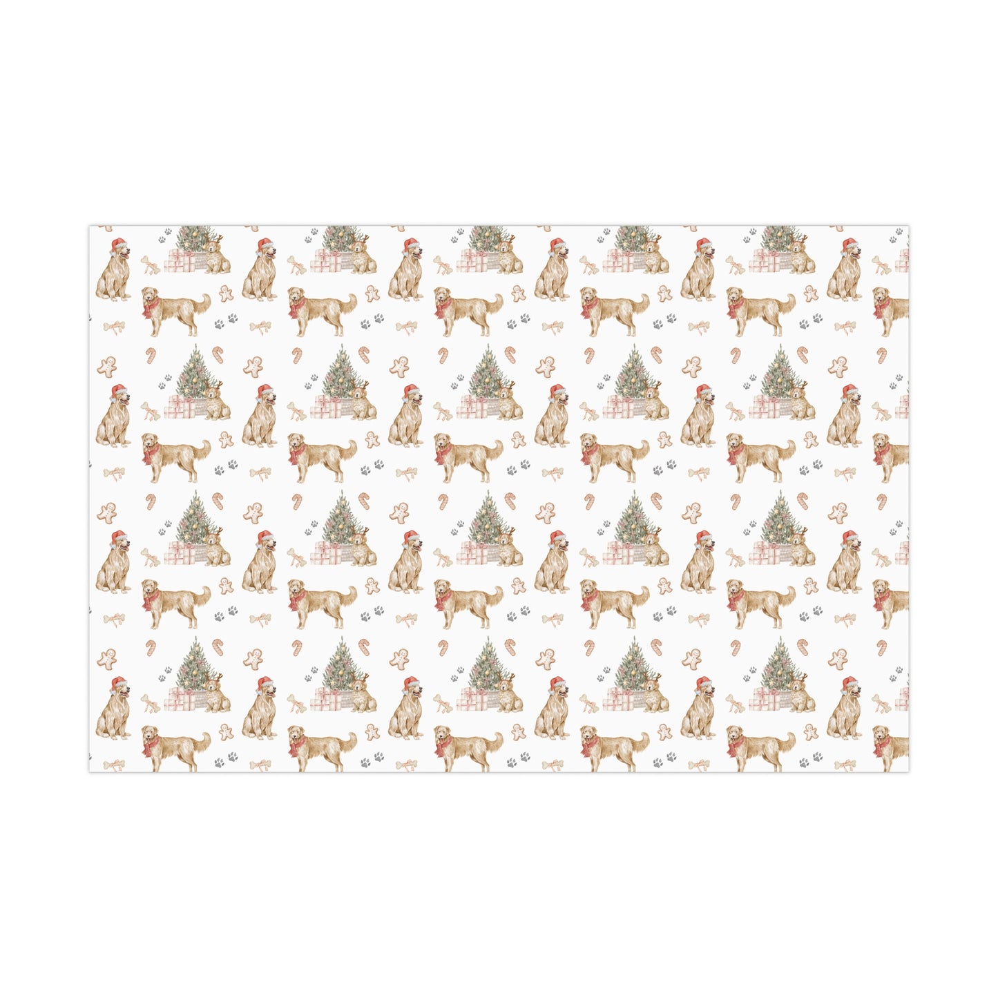 Golden Retriever Christmas Gift Wrap