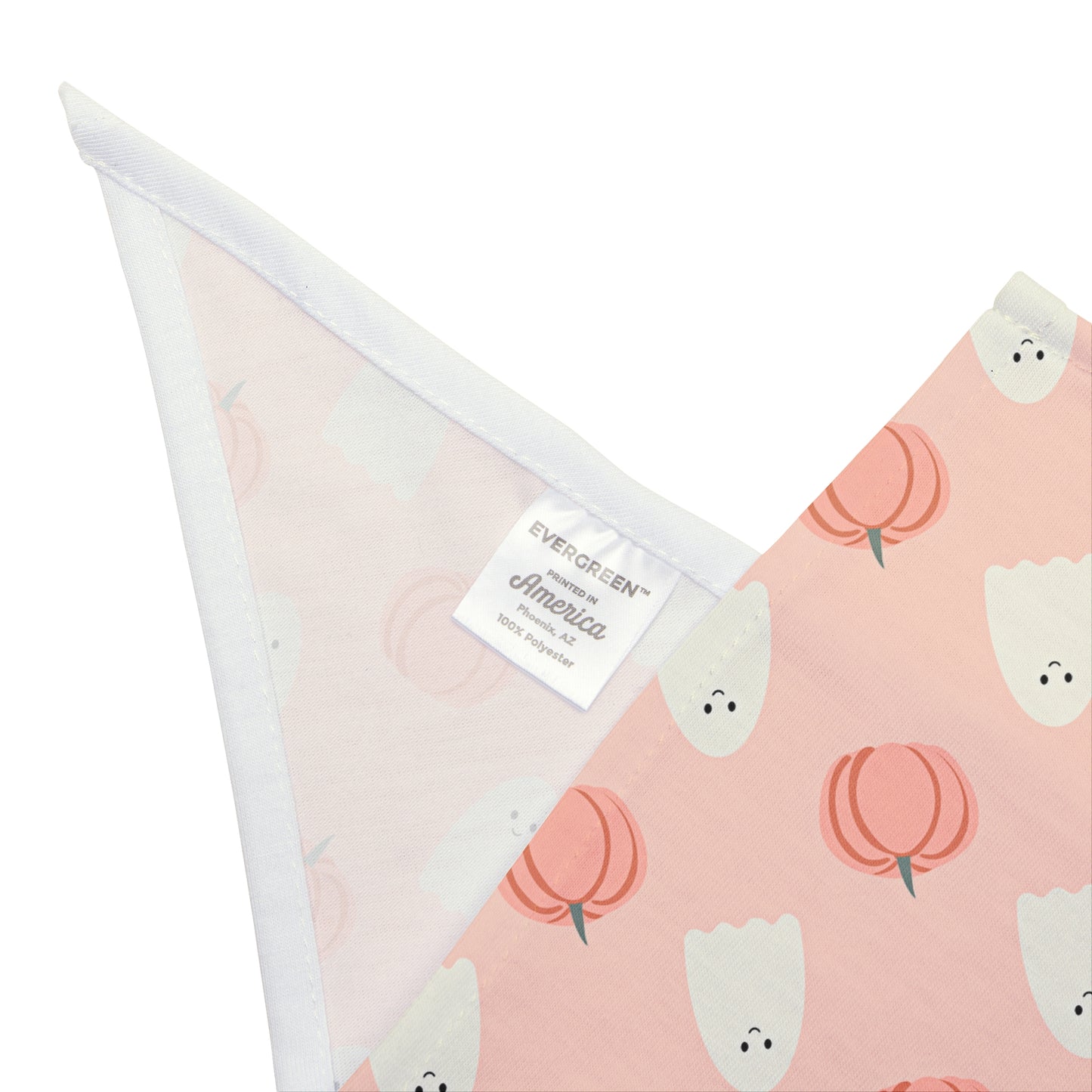 Peach Ghosts & Pumpkins Dog Bandana