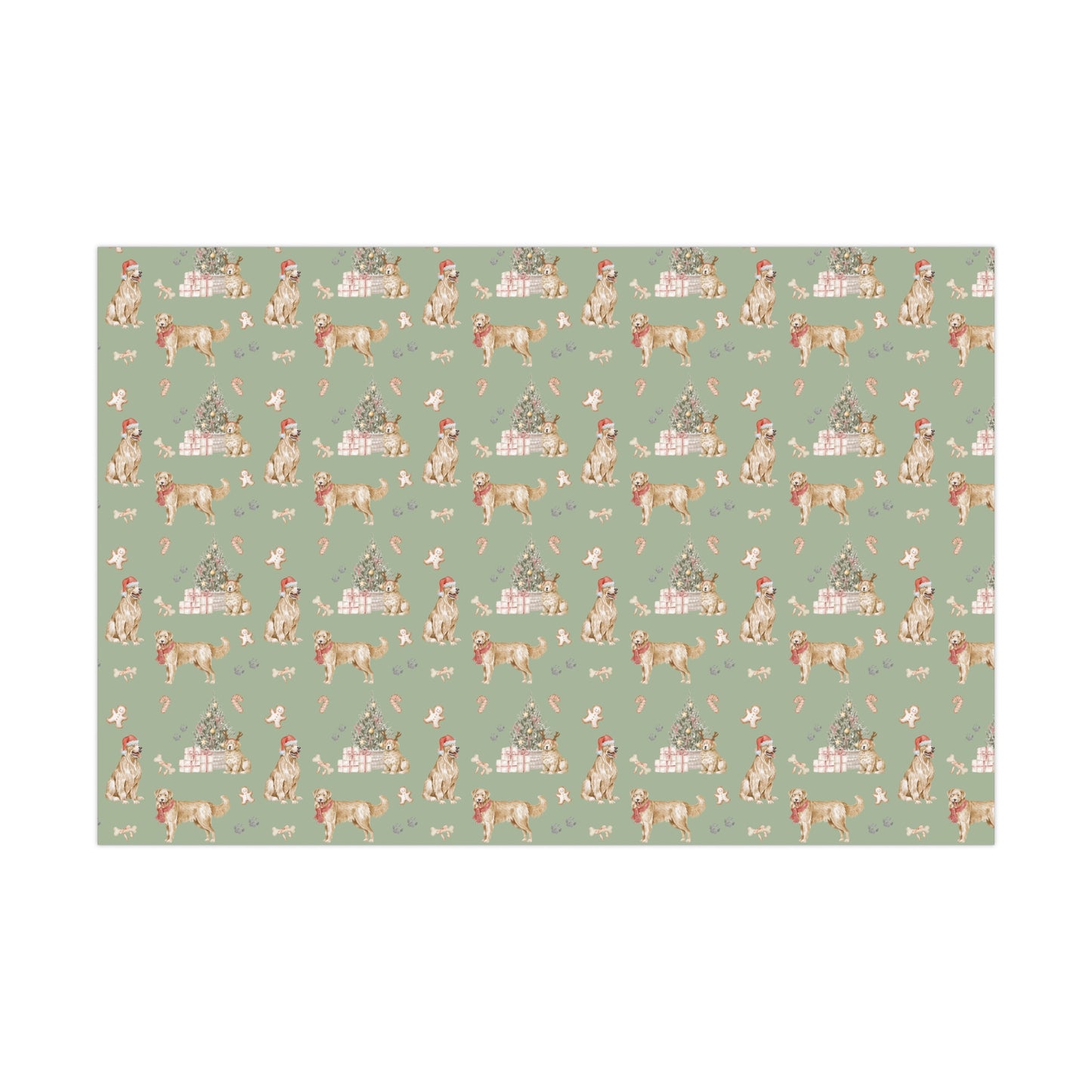 Golden Retriever Christmas Gift Wrap