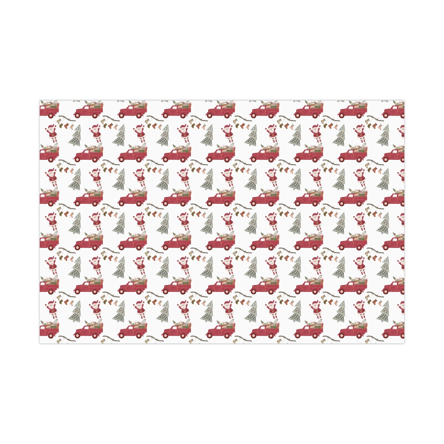 Christmas Red Truck Gift Wrap