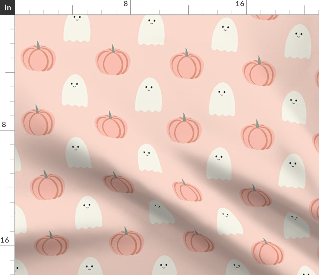 Halloween Peach Pumpkins and Ghosts