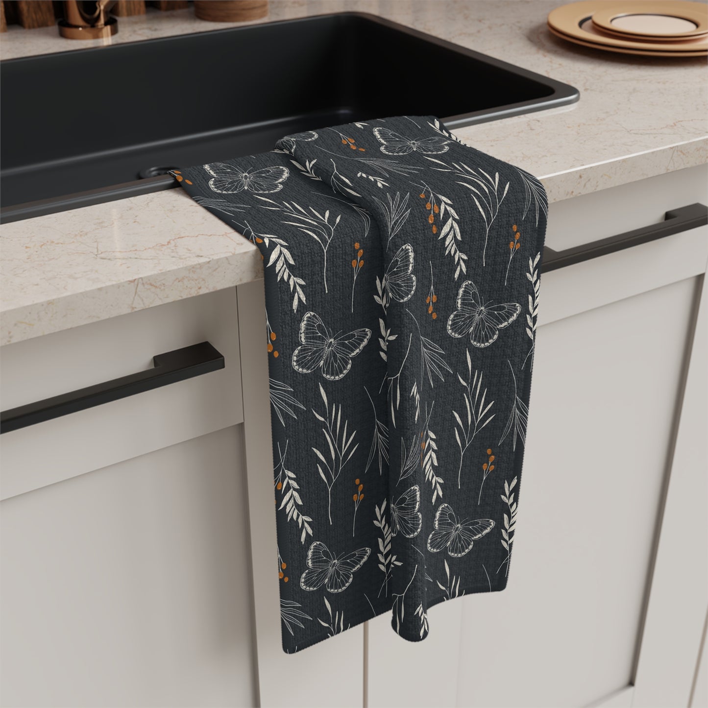 Microfiber Tea Towel - Fall Wildflower Botanical Dish Cloth