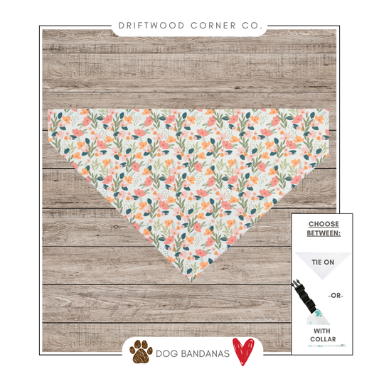 Spring Wildflowers Dog Bandana, Spring Dog Bandana