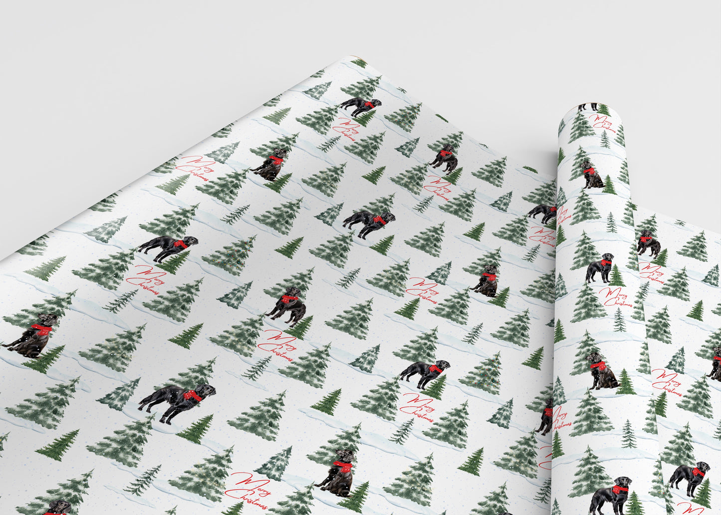 Flat Coated Labrador Retriever Christmas Wrapping