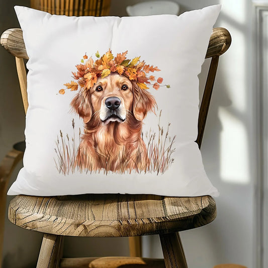 Premium Faux Suede Golden Retriever Pillow Cover